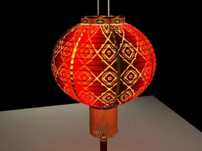 Chinese Red Lantern 3D model 16