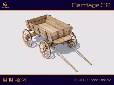 Carriage 02 Low-poly 3D model