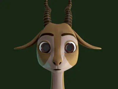 Stylized  Deer NoRig Low-poly 3D model