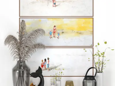 Decor Set -no11 By 2 Pieces Menendez Whale Sculpture 3D model