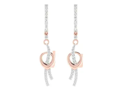 Women Drop Earrings 3dm STL OBJ FBX Renders Details 3D print model 3