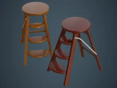 Step Ladder 2A Low-poly 3D model