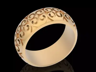 Ornamental carving ring silver gold  printable jewelry 3D model 3D print model