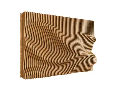 Parametric Wavy Wooden Wall Decor 25 - wood cutting machines  3D model