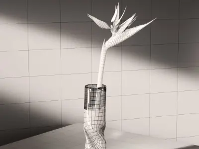 Strelitzia flower 3D model