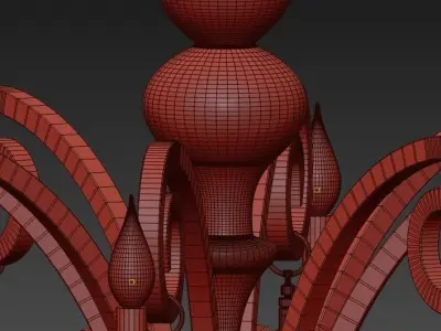 Decorative Solid Brass Flemish Chandelier 3D model