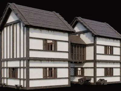 Medieval Village Pack 8 - 4 Assets - 4K Textures Game Ready Low-poly 3D model