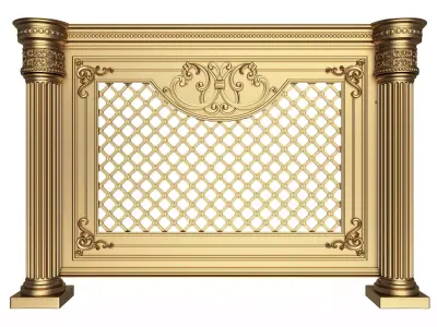Radiator Cover Decorative Screening Grille Panel 010 Low-poly 3D model