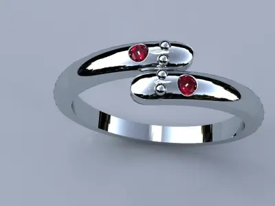 Diamond Snake Ring Gold Silver Platinum Luxury Jewelry 3D print model