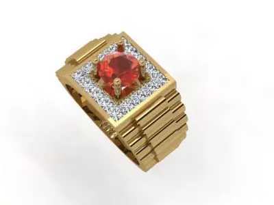 A Showcase of Luxury Men Rings Inspired by Watches 3D print model