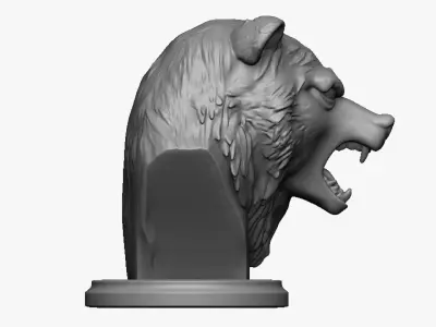 bear head bust 3D print model