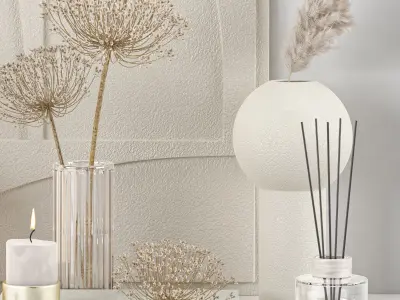 beige decoration set  3D model