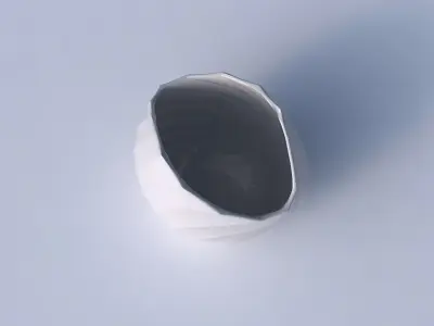 Bowl compressed and twisted with twisted bands 3D print model