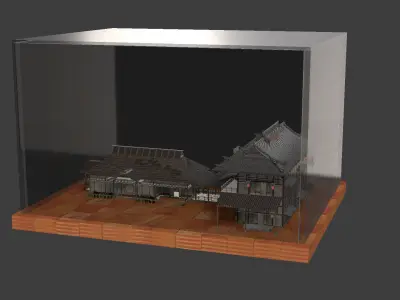 Chinese house figure  Low-poly 3D model