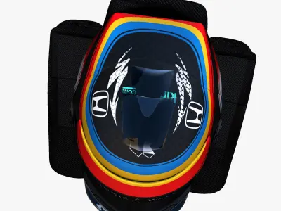 Alonso indy helmet 2017 Low-poly 3D model