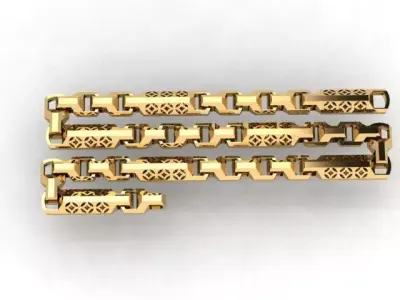 Unique Wide Link  Bracelet for  3D print model