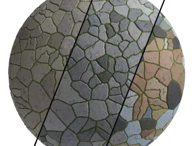 Grass Stone Materials6- By 3 color Pbr By Sbsar 4k Texture
