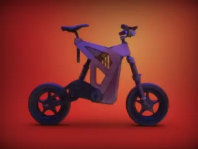 bicycle 3d model electric bike Low-poly 3D model