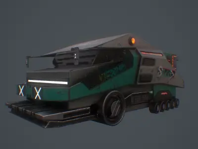 CYBERPUNK TRUCK Low-poly 3D model
