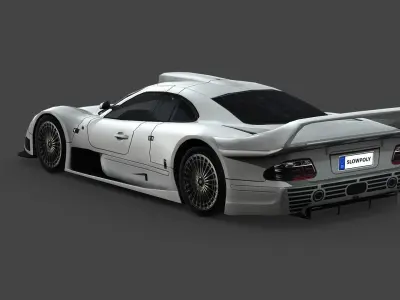 Mercedes-Benz CLK-class GTR AMG 1999 Low-poly 3D model