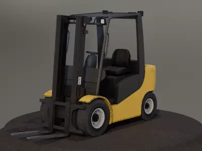 Industrial Frontal Forklift Low Poly Low-poly 3D model