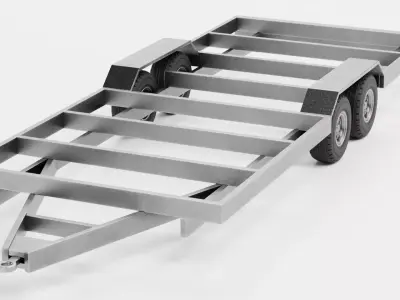 Steel Utility Trailer V1 Low-poly 3D model