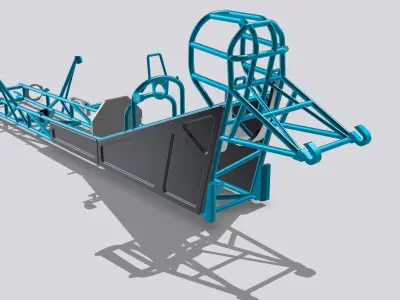 FUNNY CAR Funny Car Chassis Platform 2 options High Detail 3D print model