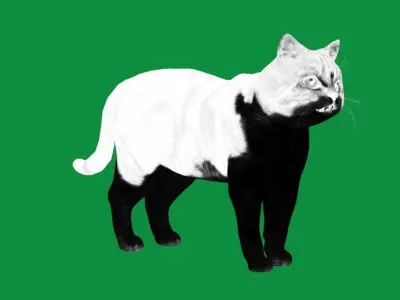Scottish Straight Cat Low-poly 3D model