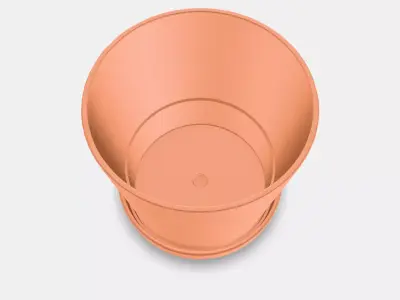 BRUNBAR Plant pot with saucer Low-poly 3D model