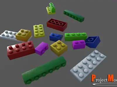BuildingBlock-Pack001 lego brick Low-poly 3D model