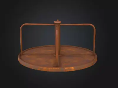 Rustic Spin Carousel Low-poly 3D model