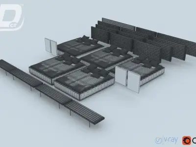Blossom Bed Set 3D model