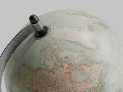 Desk Globe Metal 3D model