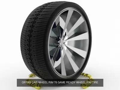 ORTAS CAR WHEEL RIM 76-77-78-79-80 GAME READY WHEEL 3D Model Pack