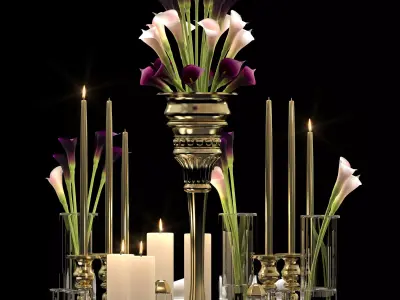 Flower Vase Set 3D model