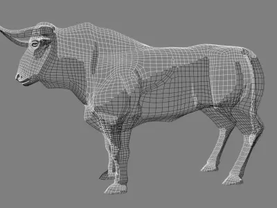 Fighting Bull 3D model Low-poly 3D model