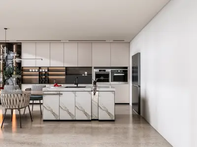 Kitchen Modern interior  0052 3D model