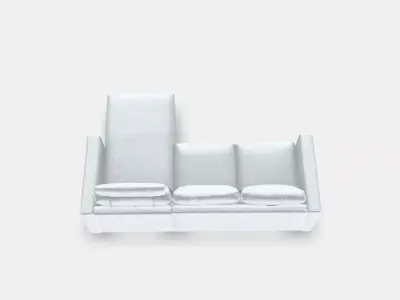VIMLE 3-seat sofa with chaise longue 1 Low-poly 3D model