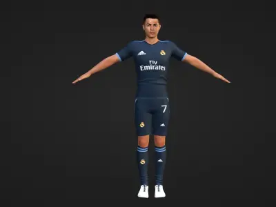 Cristiano Ronaldo - Portugal - Two Models Low-poly 3D model