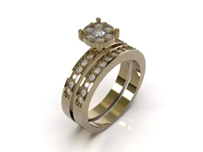 Wedding ready for casting cad ring model wr0130 3D print model