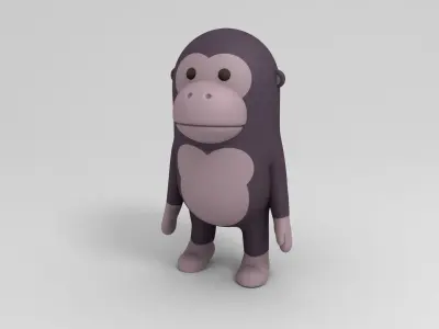 Rigged Cartoon Gorilla 3D model