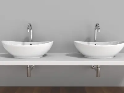 White Oval Basin 3D model