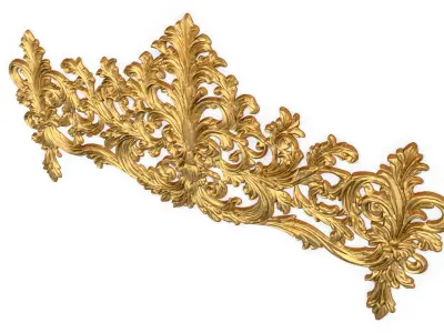 Classic Carved Bed 3D model 17 3D model