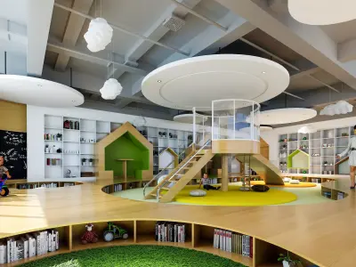 Kindergarten Activity Room - Preschool Classroom 3D Model Low-poly 3D model