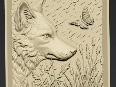 Wolf Head A75 3D print model