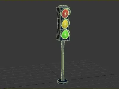 Cartoon Traffic Light  3D model