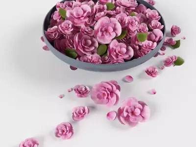 Platter flowers 3D model