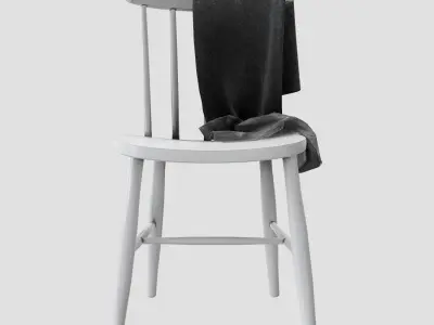 Wooden Chair Low-poly 3D model buy