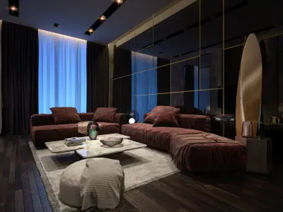 Luxury Studio Bed Room Apartment 3Ds Max and  Vray Scene 3D model