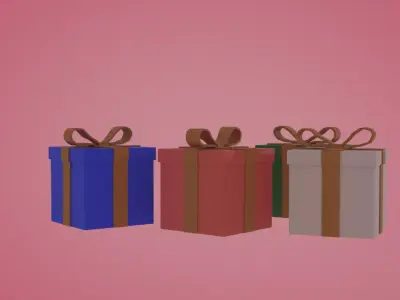 GIFT CHRISTMAS PRESENT Free 3D model
